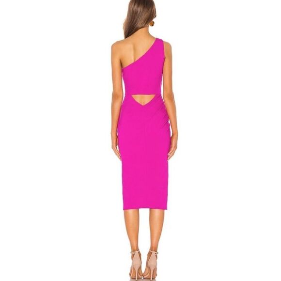 NWT Katie May + Revolve Electric Pink New Age One Shoulder BodyCon Dress - Size - Picture 3 of 10